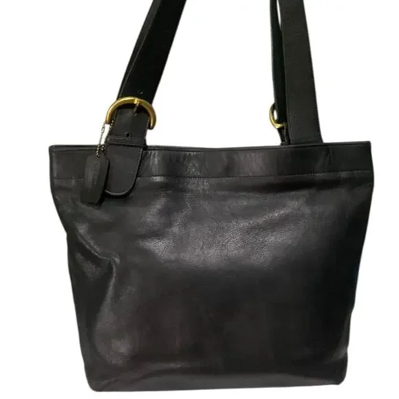 COACH Vintage Waverly  Black Leather Hobo Shoulder Bag Made in United States - Picture 3 of 15